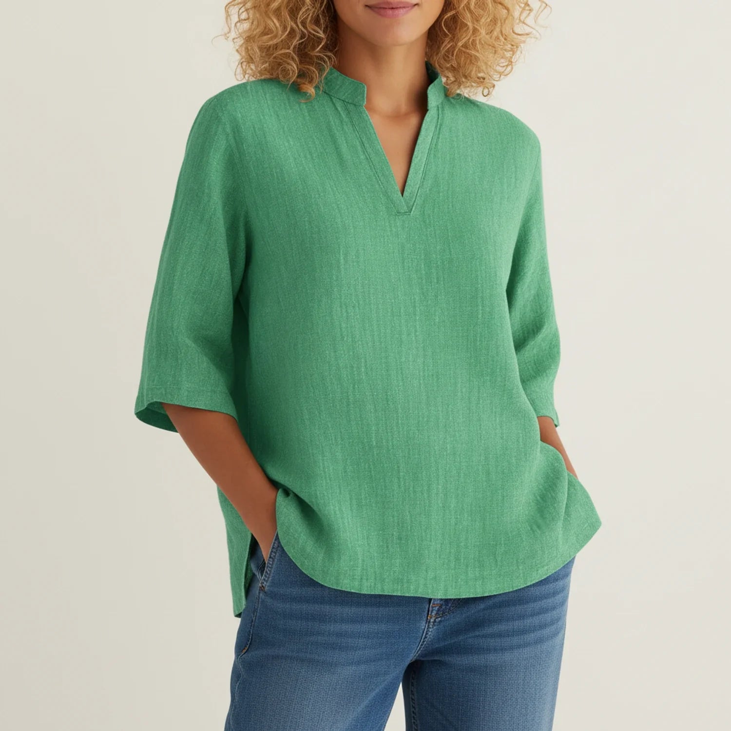 Women's Relaxed Fit 3/4 Sleeve Blouse