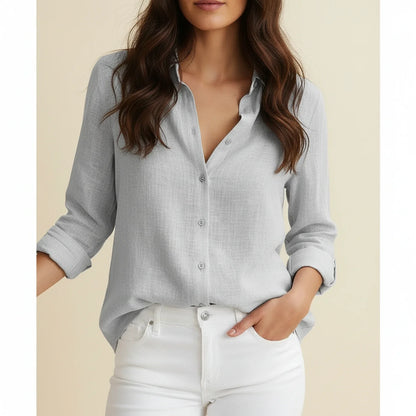 Women's Relaxed Fit Button-Down Blouse