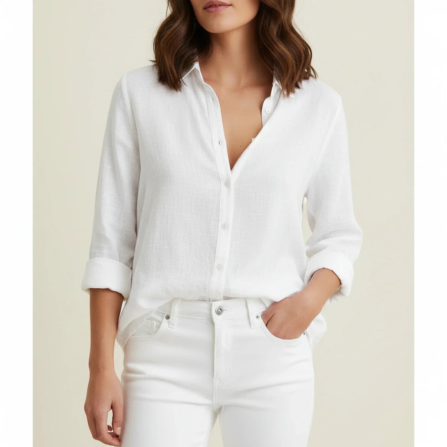 Women's Relaxed Fit Button-Down Blouse
