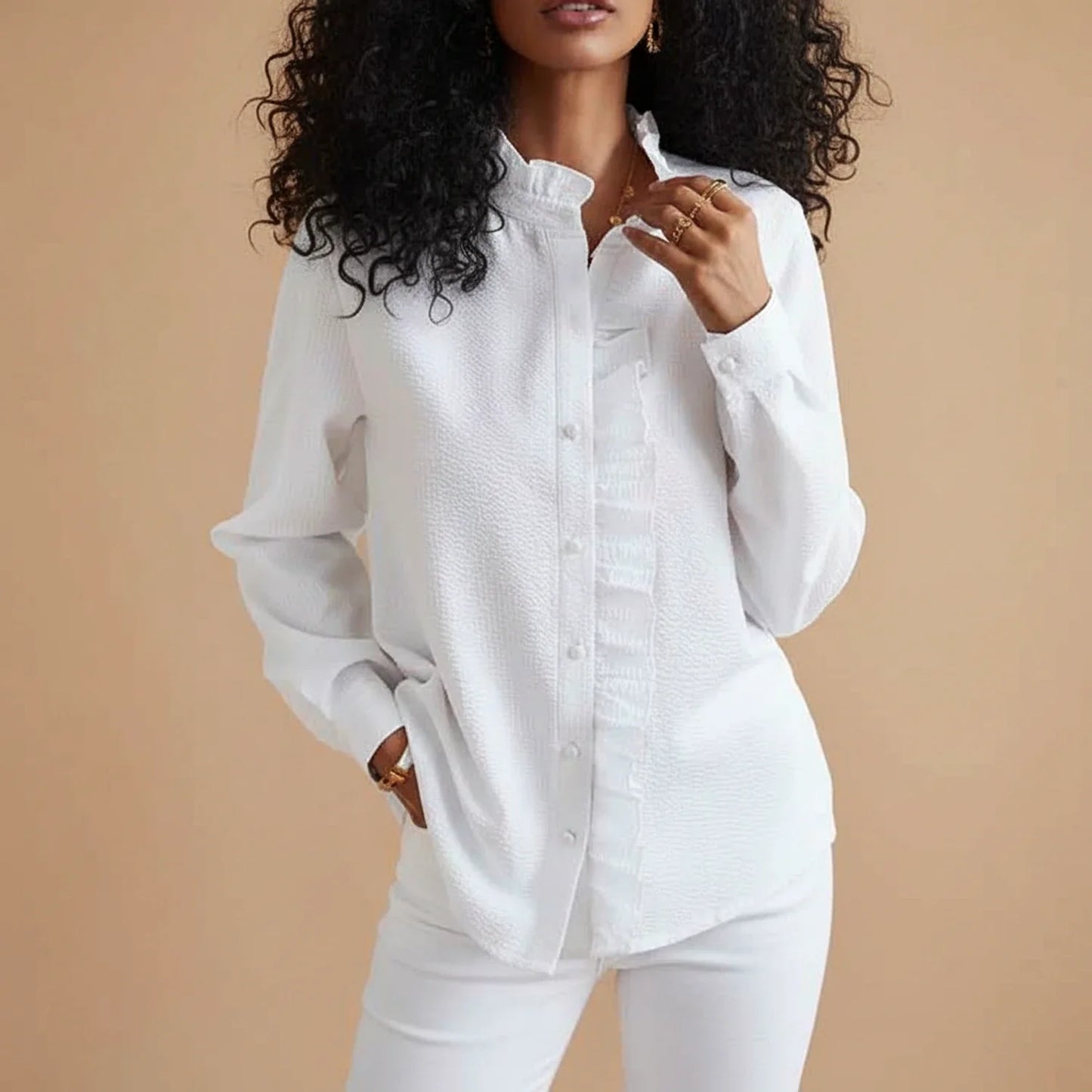 Women's Ruffle Long Sleeve Blouse