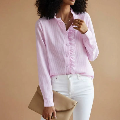 Women's Ruffle Long Sleeve Blouse