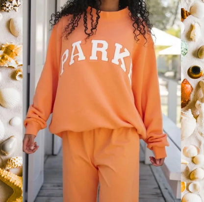 Women's Cropped Varsity Sweatshirt with Mock Neck & Dropped Shoulders